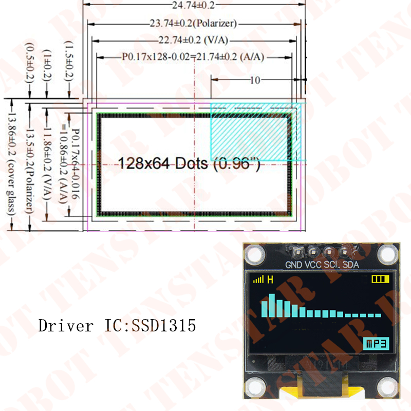 TENSTAR 0.96 Inch OLED SSD1306 - Oled Display 0.96 review and price