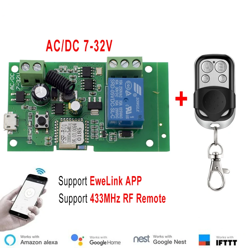 Ewelink AC/DC 5V 7V-32V 1 Chan - Relay Module 1 Channel review and price