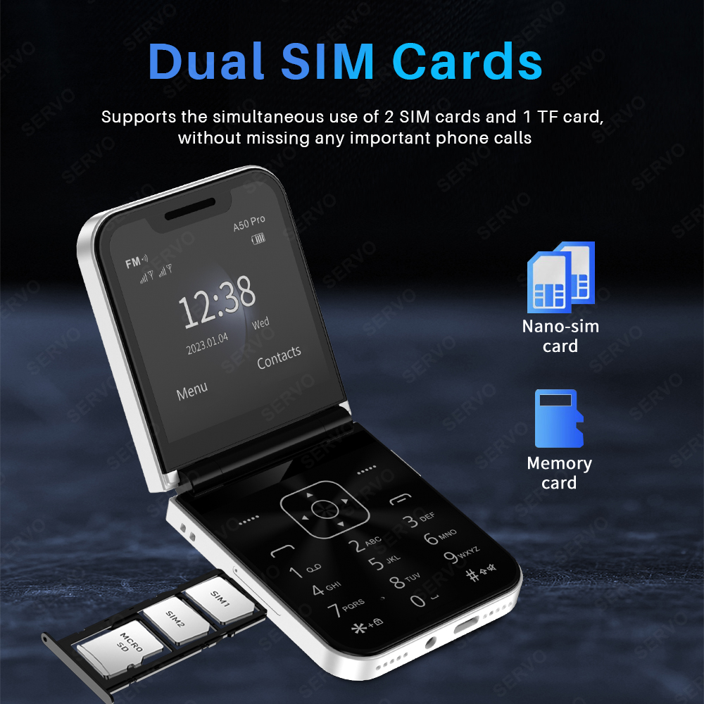 SERVO A50 PRO Flip Mobile Phon - Tft Display 2.4 review and price